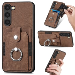 Ring Wallet phone case för Samsung Galaxy S20+ Brown