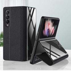 Läder + case för Samsung Galaxy Z Fold3 5G Black