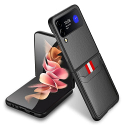 Litchi Texture phone case för Samsung Galaxy Z Flip4 5G Grey