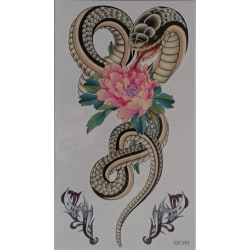 1st Temporär tattoo orm och blommor
