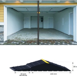 Golvtätningslist för Garageport av EPDM 2,6 m 30 mm x 129 mm Svart