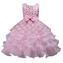 Flickor prinsessklänning klänning barn kostym klänning Pink 130(6-7T)