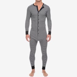 Herr Enfärgad Onesie Nattkläder Pyjamas Långärmad Button Up