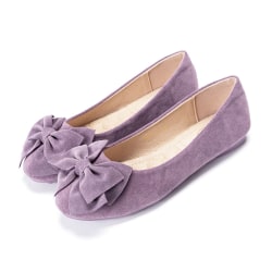 Kvinnor Slip On Loafers Rund Toe Dress Shoe Purple 41