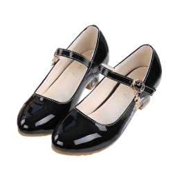 Mary Pumps Dress Shoes Closed Toe Sandaler Chunky Heel Princess Black 31