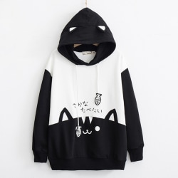 Dam Långärmad tröja Animal Print Hoodies Black L