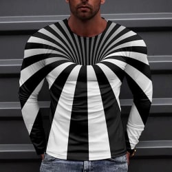 Herr 3D Print grafiska T-shirts Långärmade toppar rund hals 1# XS