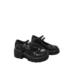 Dam Mary Jane Skol Skor Plattform Ankel Spänne Glossy,35