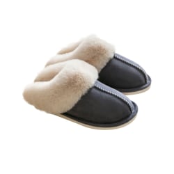 Unisex mocka Tofflor Slides Mules Winter Warm Indoor Floor Shoe Dark Gray,44-45