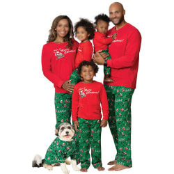 Mamma Pappa Barn Jultomten Print Matchande Familj Pyjamas Set Röd Mamma S