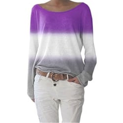 Plus size kvinnors rundhalsad tröja Casual lös tröja Purple,4XL