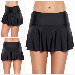 Women High Waist Skirt Swimdress Bikini Bottoms Shorts Pants Black,M