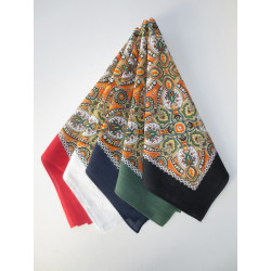SVART Stor Gammaldags Paisley Snusnäsduk/Bandana svart