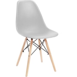 SPRINGOS stol i skandinavisk stil - Grå - 46 x 82 cm - Gjuten sits - Träfötter