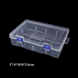Läpinäkyvä säilytyslaatikko koruhelmisäiliö 17,4X10,8X2,6cm