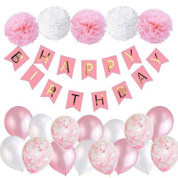 Grattis på födelsedagen Ballong Kit Party Dekoration Ballonger ROSA