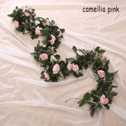 2,45m Silk Rosor Blommor Murgröna Vine Camellia PINK CAMELLIA