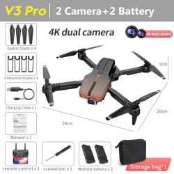 V3Pro Drone 4K HD-kamera 2 CAMERA+2 BATTERI 2 CAMERA+2 BATTERI