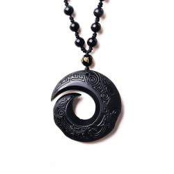 100 % puhdasta veistetty luonnollinen aito obsidiaani-amulettiriipus