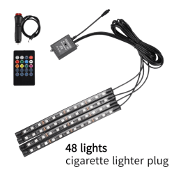 Bil LED omgivande ljus modifierad bil APP omgivande ljus bil mobiltelefon bluetooth dekorativt ljus (48 lampor)