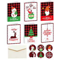 Julhälsningskort present Söt tecknad julkortskuvert med klistermärken Personlig julklappspapperskort Krafts julkort MC8-92