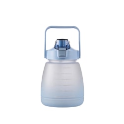 1300 ml stor vattenflaska med sugrör, BPA-fri sportvattenflaska med tidsmarkörer för vuxna barn Blue