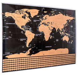 Skrapar av världskartan Väggaffisch Stora skrapar ut karta för resande hem L