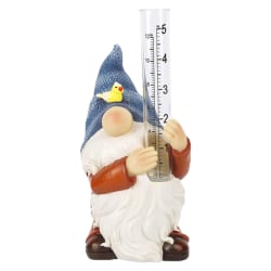 Gnome Regnmätare Staty Resin Gnome Trädgårdsstaty Trädgård Utomhusdekoration Test Tube Dwarf
