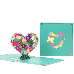 3D Alla hjärtans dag gratulationskort Papperssnideri kärlekskrans meddelandekort Love Garland