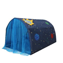 Barn lektält med myggnät hopfällbart spelhus inomhus Bärbar baldakin Säng Blue