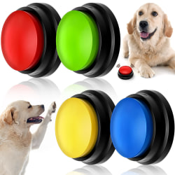 Röstinspelning Knappar Husdjurs Interaktiv Leksak Kommunikation Träning Ljudsignal Svara Summer för Husdjur, Hundar, Bebis 4pcs (Random Color) 