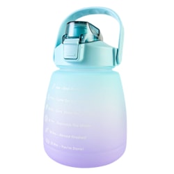 1300 ml stor vattenflaska med sugrör, BPA-fri sportvattenflaska med tidsmarkörer för vuxna barn Blue/Purple