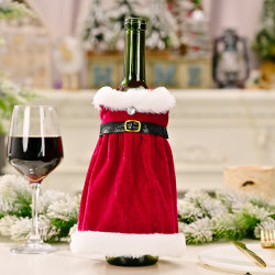 Jul vinflaska täcker bälte Design plysch flaska dekor klänning julfest festtillbehör B