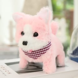Stimulering Leksakshund med batteridriven plyschleksak Gå Skälla Sjunga Mjuk Slitstark Långvarig kostym för barn Pink
