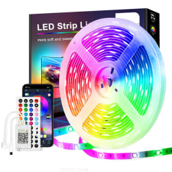 LED Light Strip 15M, PSTAR Bluetooth LED Light Strip RGB 24V med IR Remote App Styrbart musikläge EU EU jag