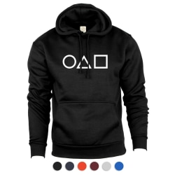 squid game hoodies pojkar print streetwear Oversized sweatshirts Black S