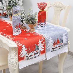 Juldekorationer DIY skogsmästare bordslöpare bordsmatta red