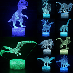 Desktop 3D LED Night Light Dinosaur serie presentlampa As pics