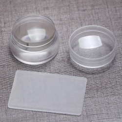 Silikon Transparent Nail Art Stamping Kit Nail Stamper Scraper