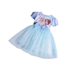 Frozen Elsa Kläder Romantik Barn Flickor Prinsess Festklänning light blue 130cm
