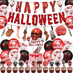 Halloween födelsedagsfest trasiga händer Banner skrämmande spöke ballong