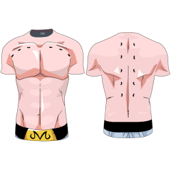 Herr 3D Dragon Ball Muscle T-shirt Naken Buu Cosplay kostym 4XL