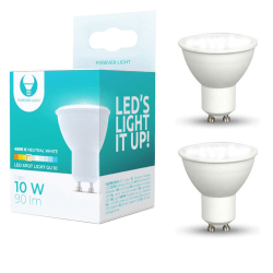 2-Pack LED-lampa GU10 1W 4500 K 90Lm, Neutral Vit Vit