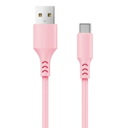 Setty kestävä USB-C-laturi 2A Samsungille / Huaweille / Sonylle ja muille. Pink