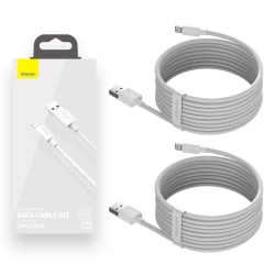 Baseus® 2-Pack Quick Charge 1.5m Lightning kabel Vit