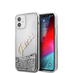 GUESS iPhone 12 Mini Skal Liquid Glitter Silver Silver