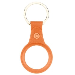 Apple AirTag Läderskal Med Nyckelring Orange Orange