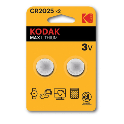 2-Pack Kodak CR2025 Knappcells batterier Silver