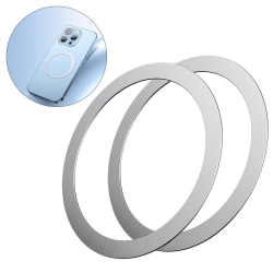 2-Pack Magsafe Ring för Magnetiska tillbehör Universell 3M Silver