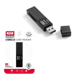 XO 2-i-1 USB Minneskortsläsare Micro-SD/SD/TF Läsare Svart